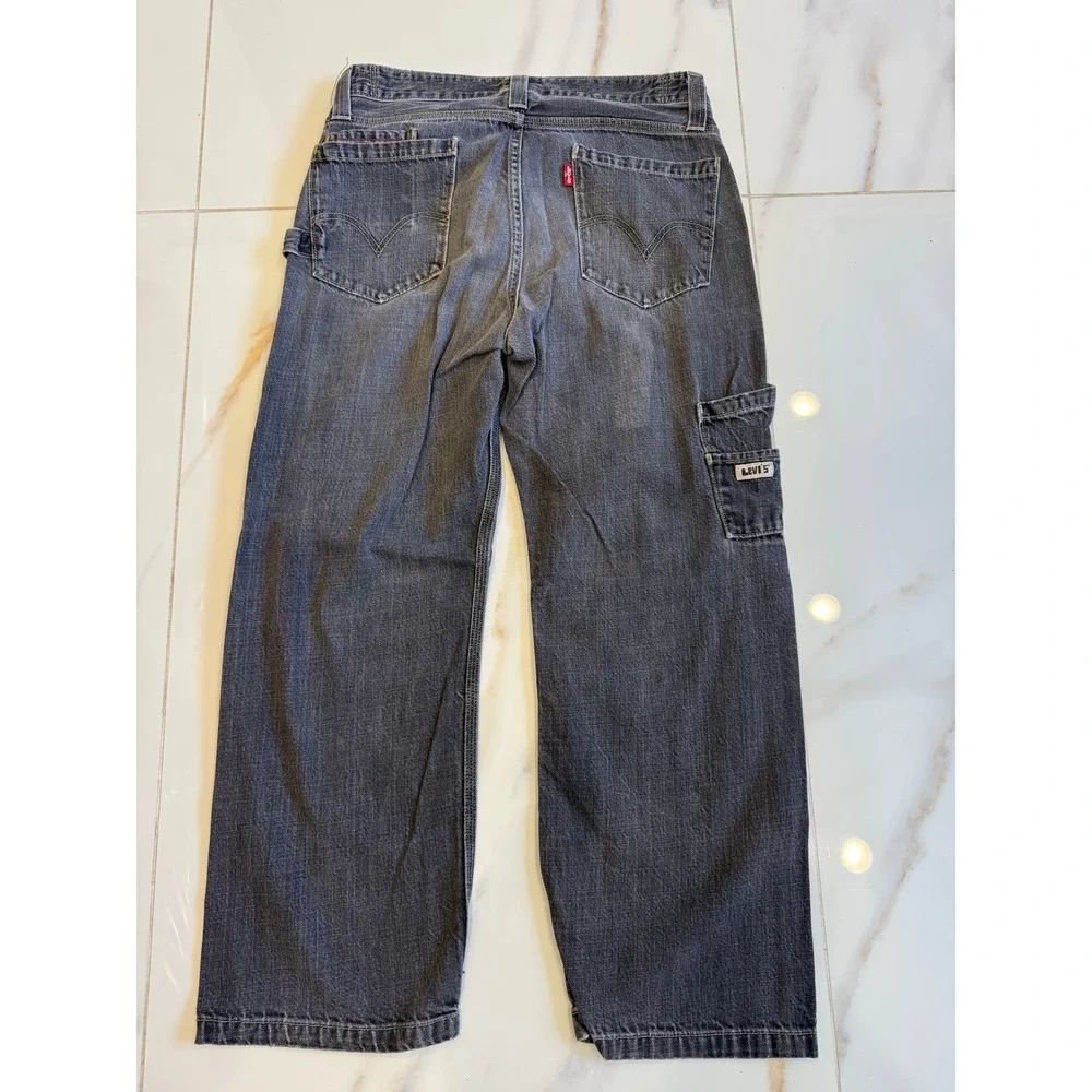 Vintage Levis Carpenter Jeans Mens 33x28 Faded Black Denim Relaxed Fit Pants